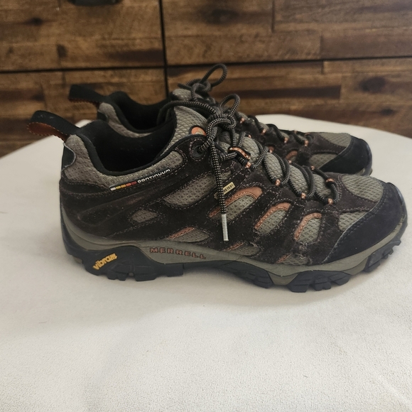 Merrell Sz 9 Men's Moab Hiking Shoes Brown Grey Gorpcore Outdoor Trailcore - Picture 1 of 16